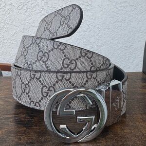 Gucci Black and Gray Monogram Belt Bag